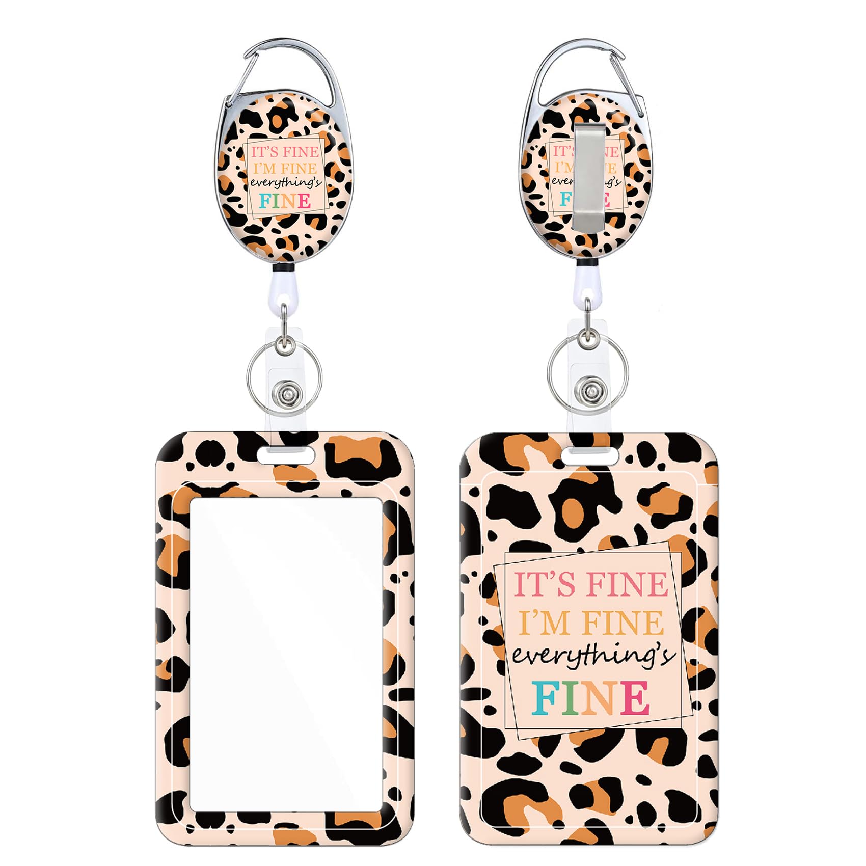 Retractable Badge Holder, Cute Print Pattern Belt