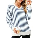 Glamaker Women's Long Sleeve V Neck Sweatshirt Air Essentials Soft Loose Pullover Sweatshirts