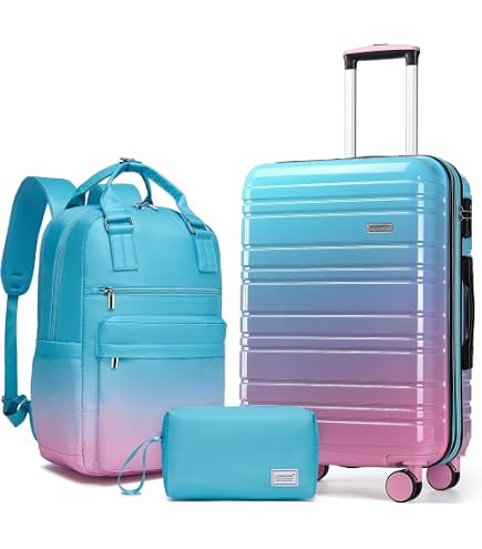 Amazon.com | Merax 3-Piece Hardshell Luggage Set,Gradient Travel