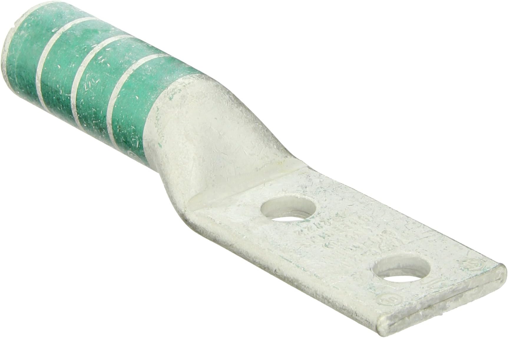 BurndyYA362N Two Hole Hylug Code Conductor Long Barrel Copper Compression Terminal, 600 kcmil Conductor, 1/2" Stud Hole Size, 1-3/4" Stud Hole Spacing, 1.74" Tongue Width, 6.59" Length