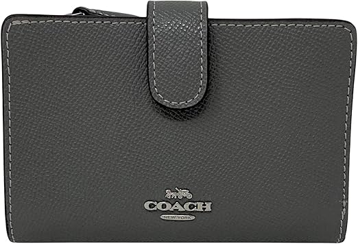 coach medium corner zip wallet black