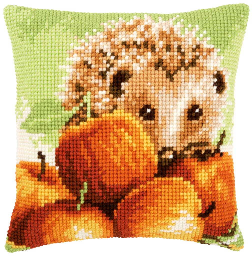 Vervaco Cross Stitch Kit: Cushion: Hedgehog with Apples, Other, NA, 40 x 40cm — image 1
