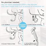 JIELUO Handheld Bidet Sprayer Kit Stainless Steel 2-Mode Shower Hose T-Valve view 4