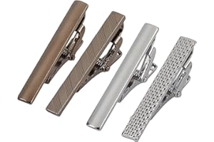 NICENEEDED 4 Pack Tie Clips for Men, Classic Tie Clip Elegant Tie Bar Pinch Clips, Necktie Tie Bar Pinch Clips Suitable for W