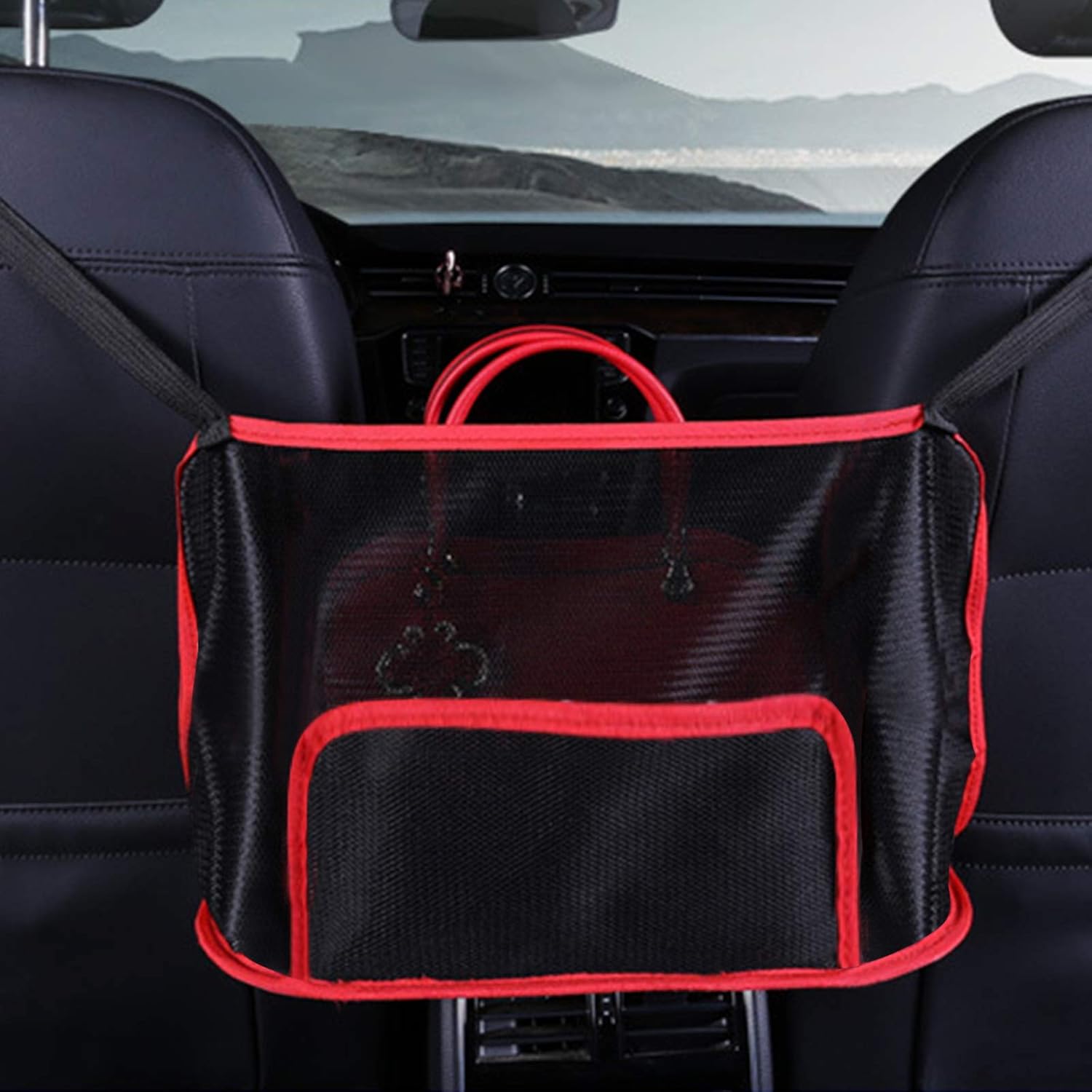 itkidboy Car Net Pocket Handbag Holder, Car Seat Storage Net Bag, Car