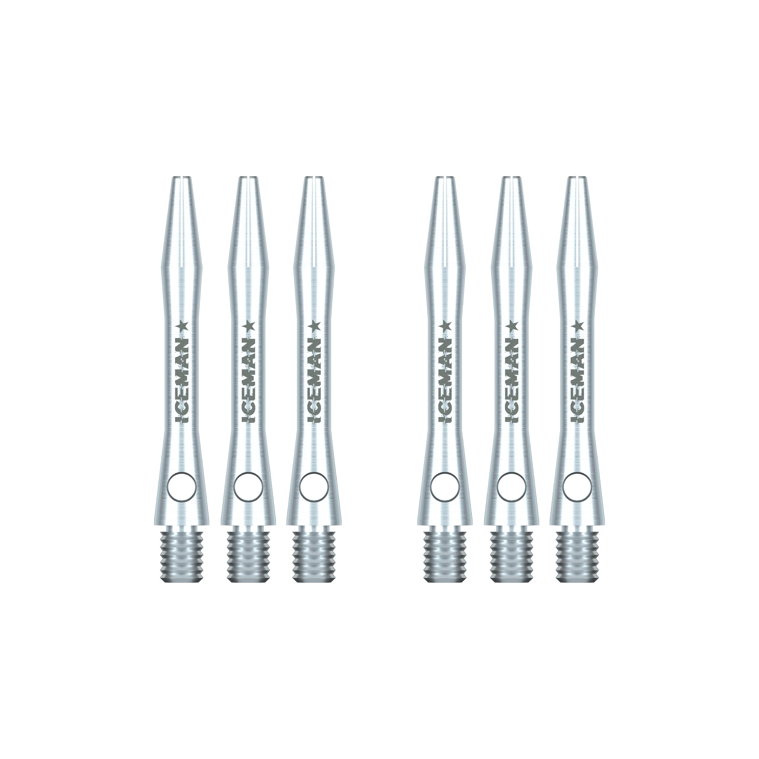 RED DRAGON Gerwyn Price Iceman Logo Plain Aluminium Short Dart Stems (Shafts) - 3 sets per pack (9 stems in total)