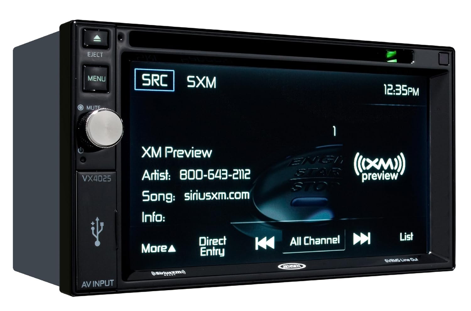 Jensen VX4025 2 DIN Multimedia Receiver, 6.2Inch Touch