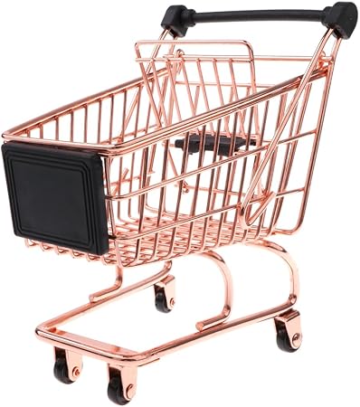 Amazon 2サイズ選択 ローズゴールド ミニショッピングカート 買い物かご ごっこ遊び 子ども ふり遊びおもちゃ 13 5 X 9 5 X 14 Cm お店屋さん おもちゃ