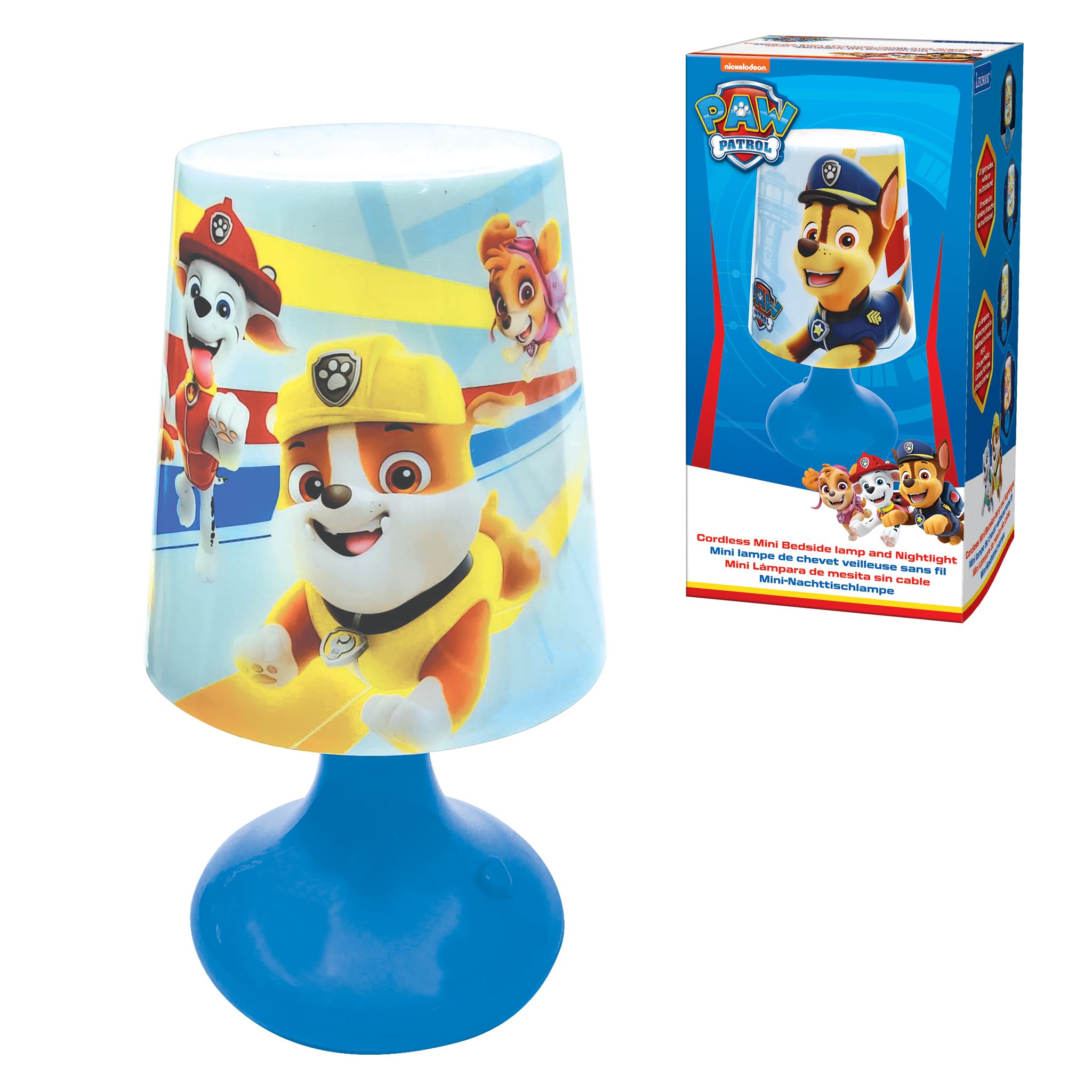 LEXIBOOK - Paw Patrol - Cordless Mini Bedside Lamp and Nightlight Paw Patrol - Blue - MLT10PA