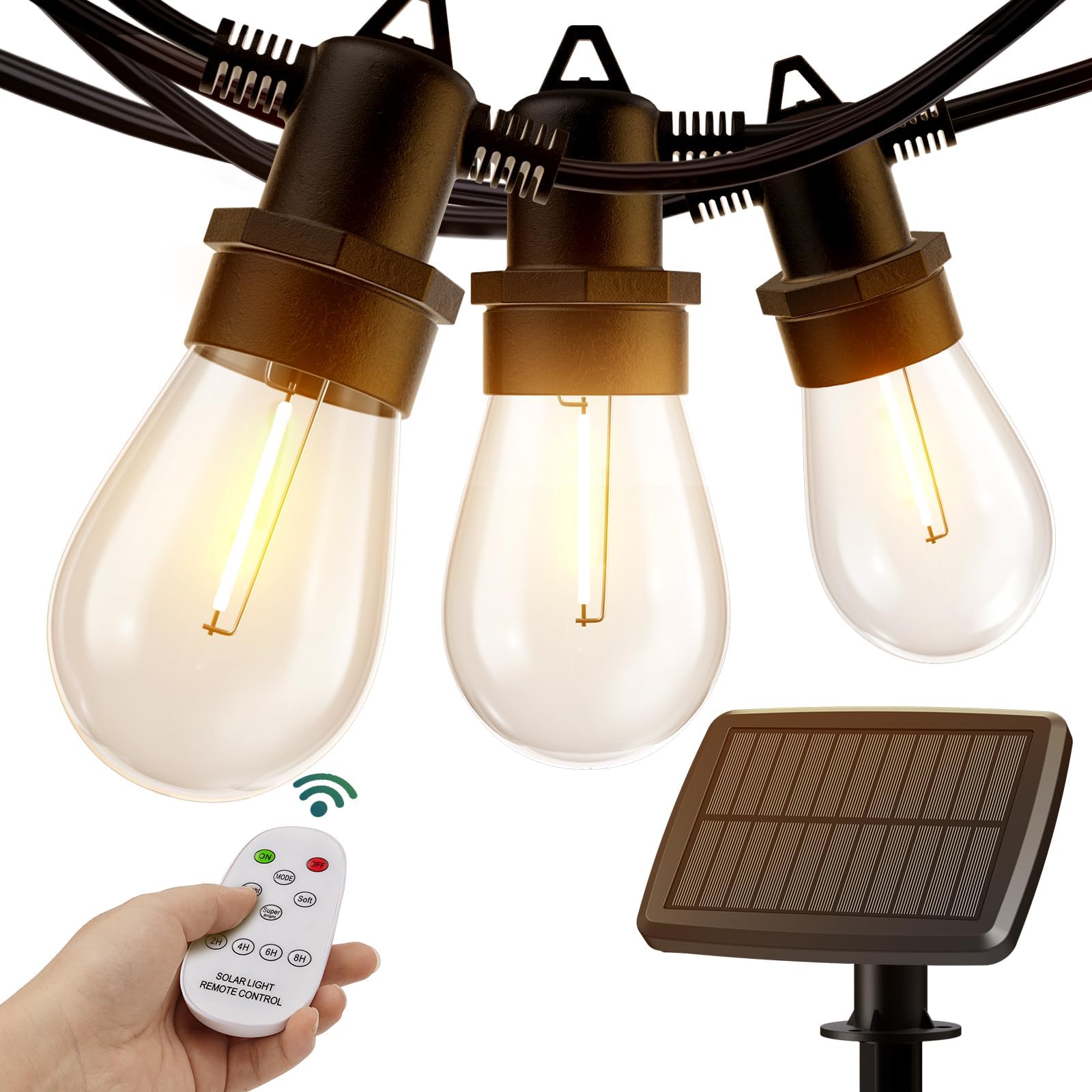 KYY 33(27+6) FT Solar String Lights Outdoor with