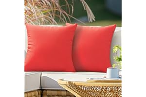 VAKADO Outdoor Waterproof Throw Pillow Covers 26X26 Set of 2 Decorative Red Patio Furniture Cushion Cases Outside Decor for Couch Garden Bench Porch
