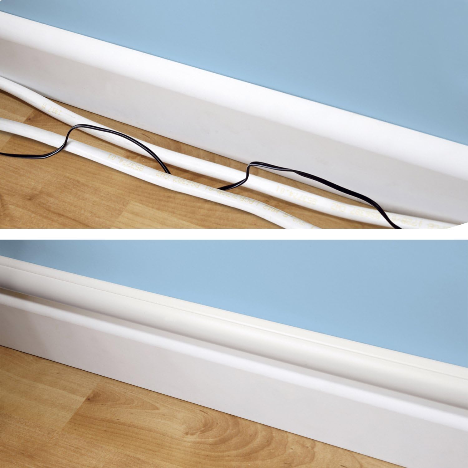 D-Line Cable Raceway On-Wall Cord Cover White | 39 Inch Medium Paintable Channel to Hide and Conceal Cords, Cables, or Wires | Cable Management | 1.18" (W) x 0.59" (H): Electronics
