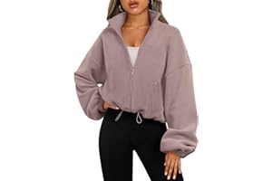 AUTOMET Womens Zip Up Hoodies Oversized Sweatshirts Long Sleeve Crop Sherpa Fall Outfits Fashion Clothes 2024