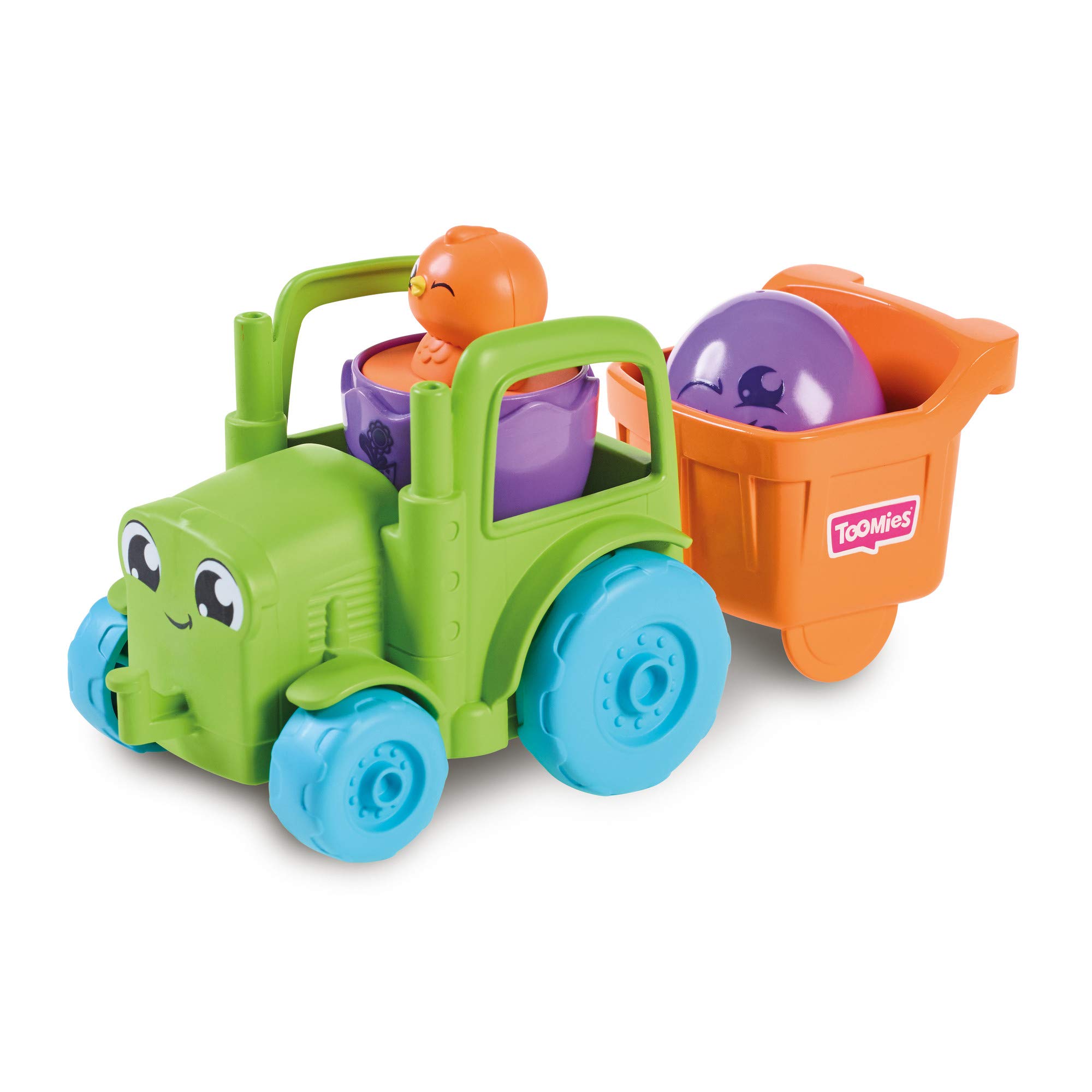 Toomies Tomy Hide and Squeak 2 in 1 Transforming Tractor, Push-Along Egg Character, Educational Shape Sorter with Colours and Sound, Toy for Baby Boys & Girls Aged 1, 2 & 3 Years Old