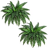 Nearly Natural 40in Hanging Artificial Fern Plant, Set of 2 - Realistic Silk Plant, Faux Greenery For Home Living Room Decor Natural Look Low Maintenance