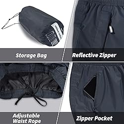Outdoor Ventures Men's Rain Pants Waterproof Rain
