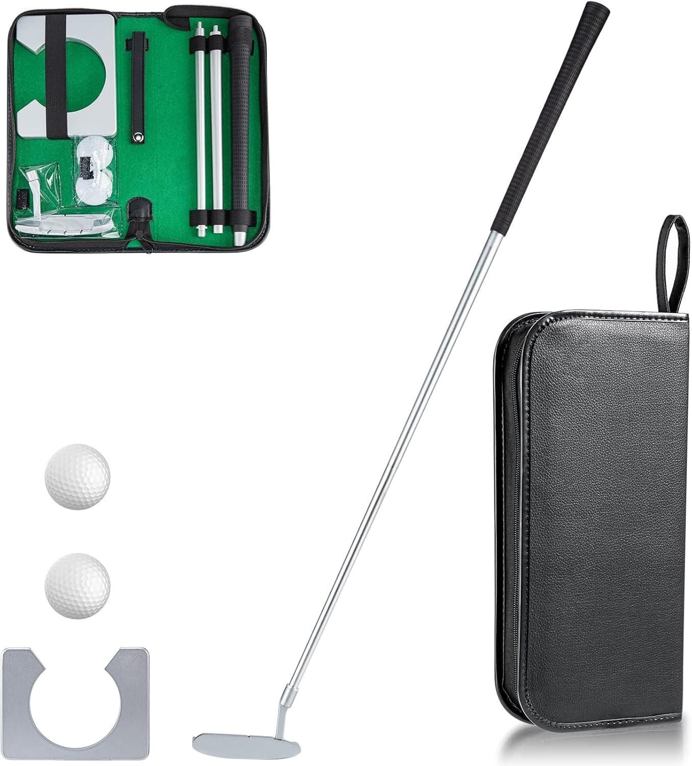BOROCO Indoor Golf Putting Set, Golf Club Sets Practice Training Club Putter Kit, Golf Balls, Goal Rack, Carry Bag