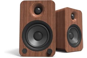 Kanto YU4WALNUT Powered Speakers with Bluetooth and Built-in Phono Preamp | Auto Standby and Startup | Remote Included | 140W