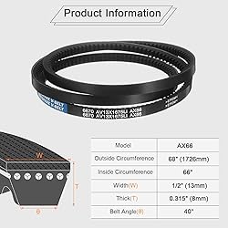 uxcell 4Pcs AX66 EPDM V-Belt, Raw Edge Cogged