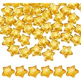 HARFINGTON 100pcs Acrylic Star Beads, 14mm Star-Shaped Pony Loose Spacer Beads for Friendship Bracelet Necklace Jewelry Making DIY Crafts Party Decoration Supplies, Gold