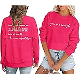 JINTING You Are Enough Sweatshirt for Women Mental Health Dear Person Behind Me Hoodie Shirt Inspirational Pullover Top
