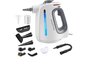 Spurgehom Handheld Multi-Surface Steam Cleaner with 11-Pc Accessories & Safety Lock – Dirty-Free, 550ML Large Capacity Steamer for Floors, Upholstery, Cars, and Home Use
