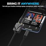 SABRENT USB-C to 3.5mm Audio Adapter Hi-Res DAC 24-Bit/96kHz Mic Headphone view 4
