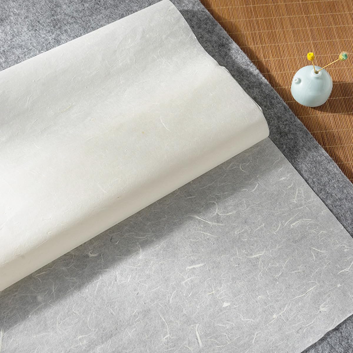 Wonninek Natural Mulberry Paper 6Sheets, 30x180cm Handmade Washi Rice Paper for Decoupage, Art Crafts Origami Paper for DIY Gift Wrap Card Making