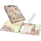 Ospelelf Mini 3 Ring Binder 1 Inch, Cute Binder for 5.5" x 8.5" with 5 Tab Dividers, File Folder Labels and Low Profile Clipboards, Floral Binders for School and Office Supplies