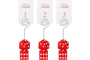 Rotatingpals 12 Pcs Dice Table Number Bunco Game Kit Dice Place Card Holders Game Kit Includes Table Numbers Casino Place Card Holders Party Supplies Casino Wedding Decoration