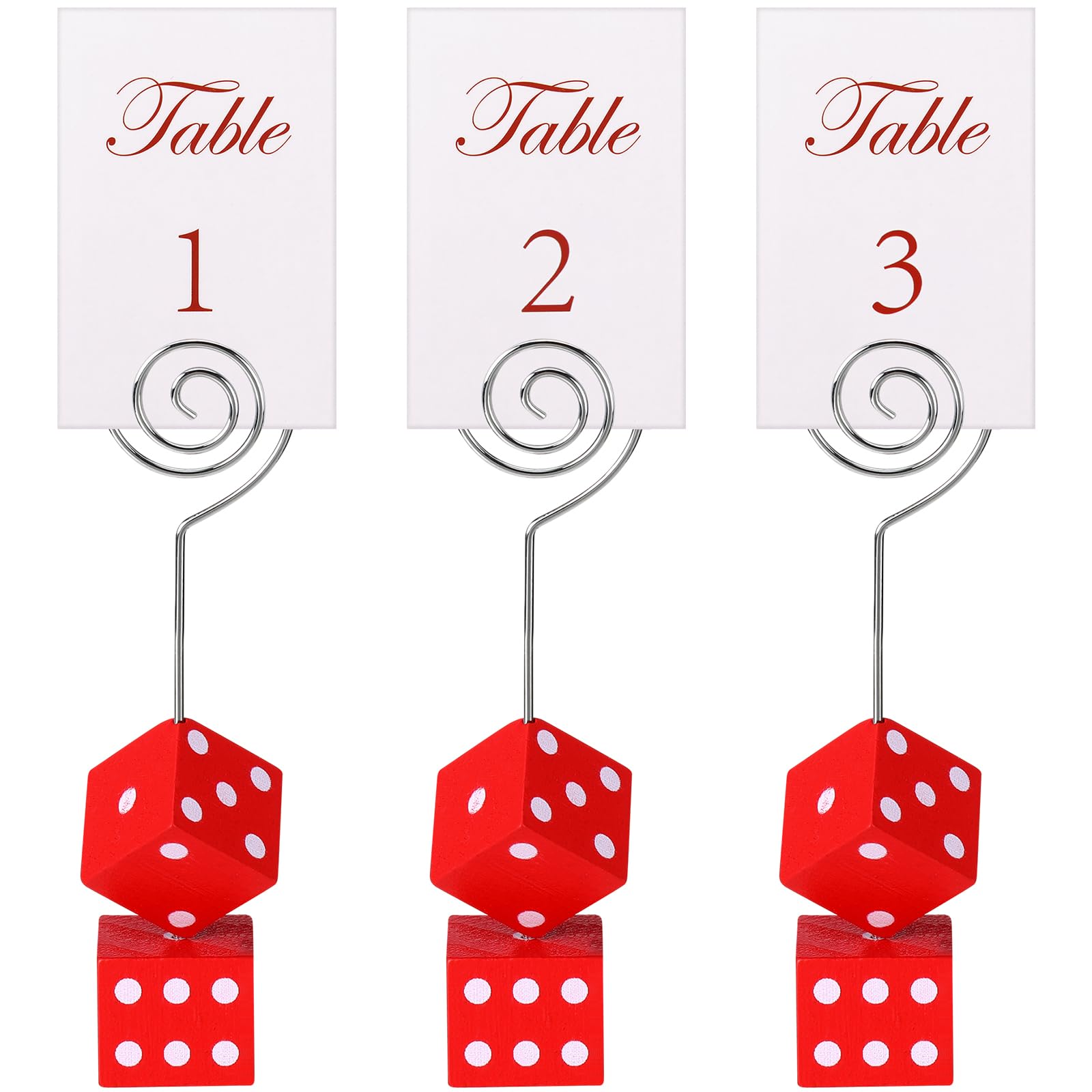 Photo 1 of Rotatingpals 3 Pcs Dice Table Number Dice Place Card Holders Game Kit Includes Table Numbers 1 2 3 and Casino Place Card Holders Party Supplies Casino Wedding Decoration