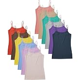Sexy Basics Women's Cotton Stretch Camisole Tanks | Adjustable Spaghetti Strap Tank Top | Multi Packs &amp; Colors