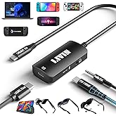 LIVIN USB C to Portable Monitor、AR Glasses XREAL One、Air 2 Pro/VITURE Pro/RayNeo Air 2s、3s/Rokid,【4K@60Hz+PD 100W+Audio 3.5mm】,USB C to Type C Adapter iPhone15/16、Android、PC、Switch、Steam Deck、Rog Ally