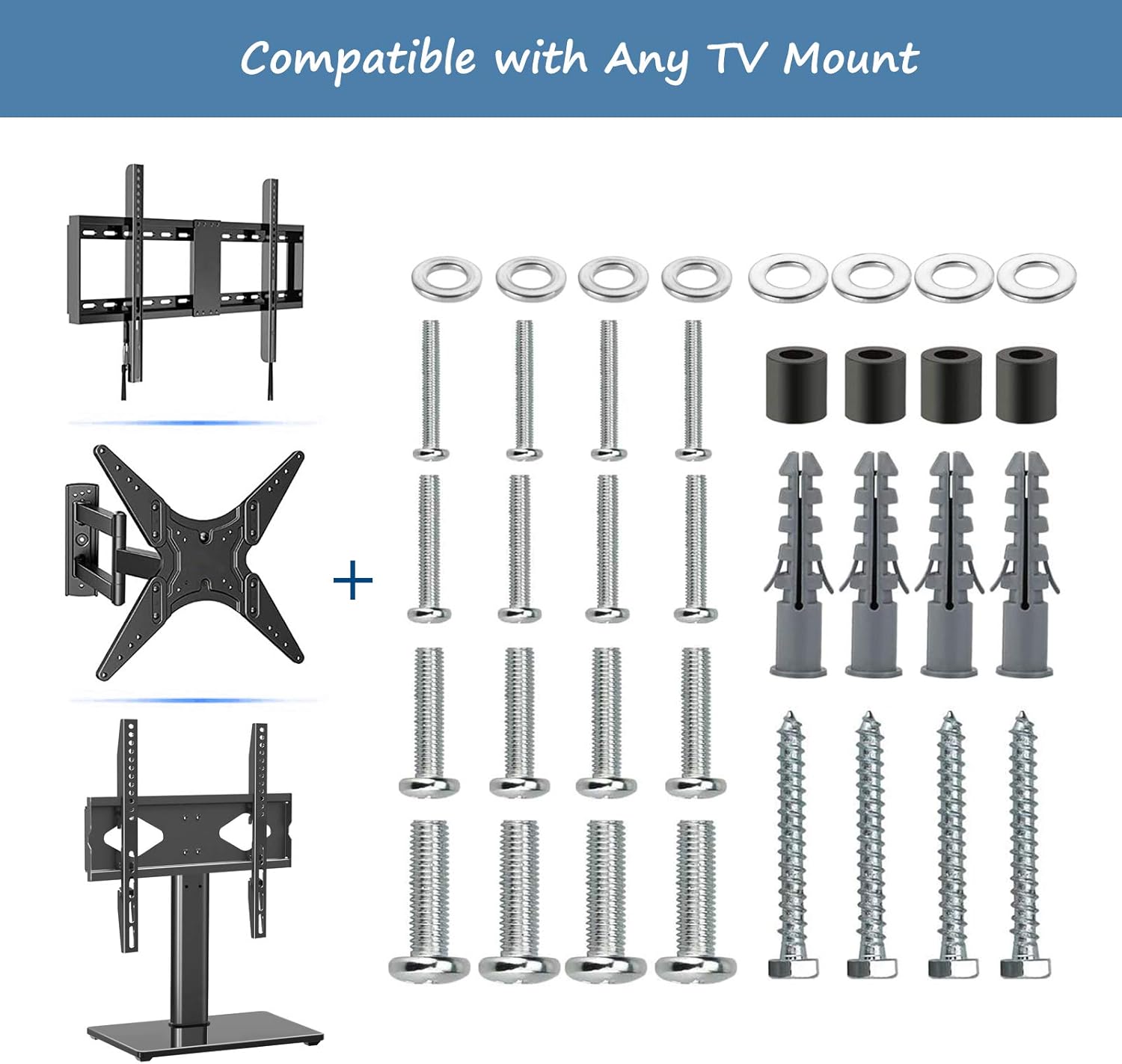 TV Bracket Screws, Universal TV Wall Mount Screws M4 M5 M6 M8 TV Stand