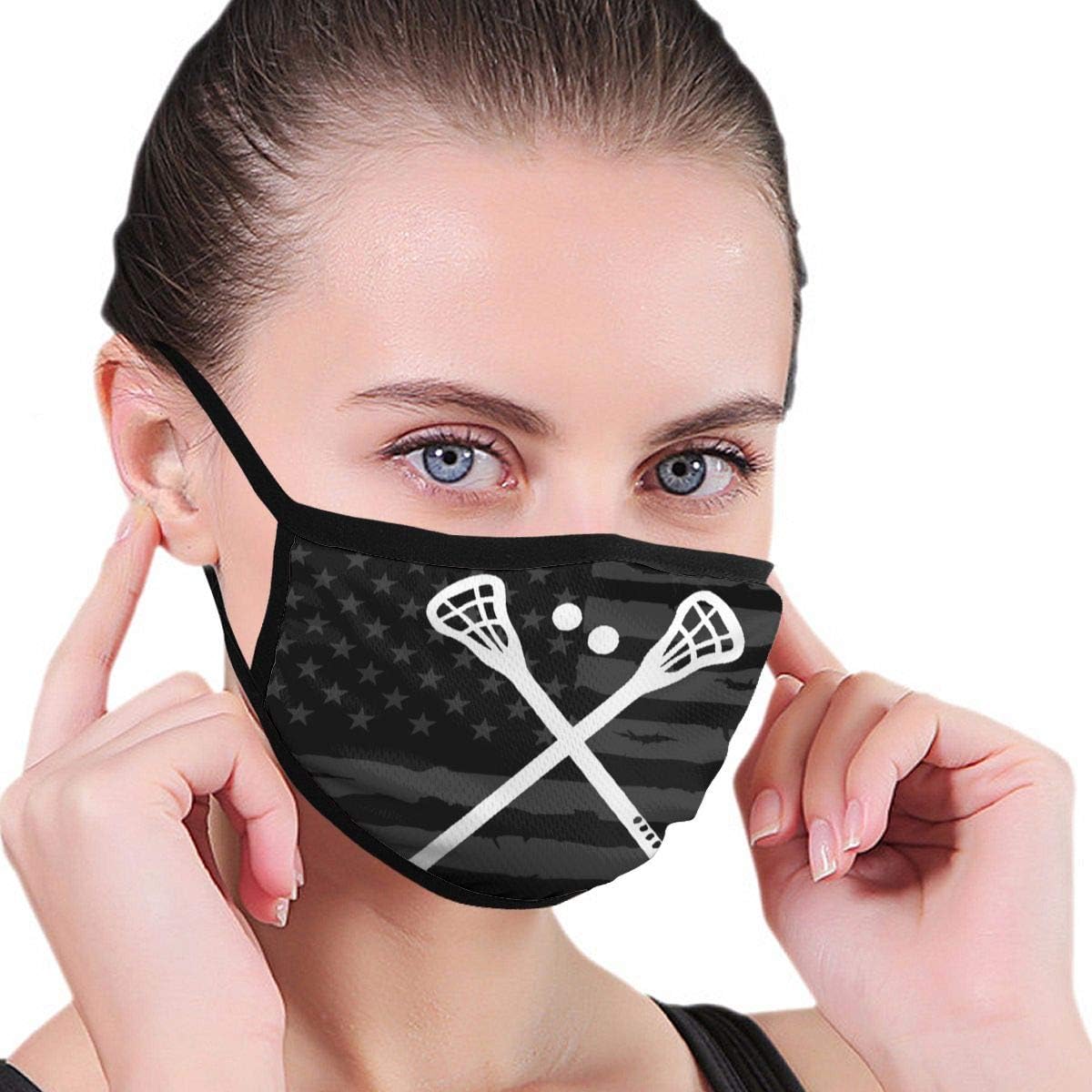 Crossed Lacrosse Sticks Antidust Masks Washable Reusable Masks
