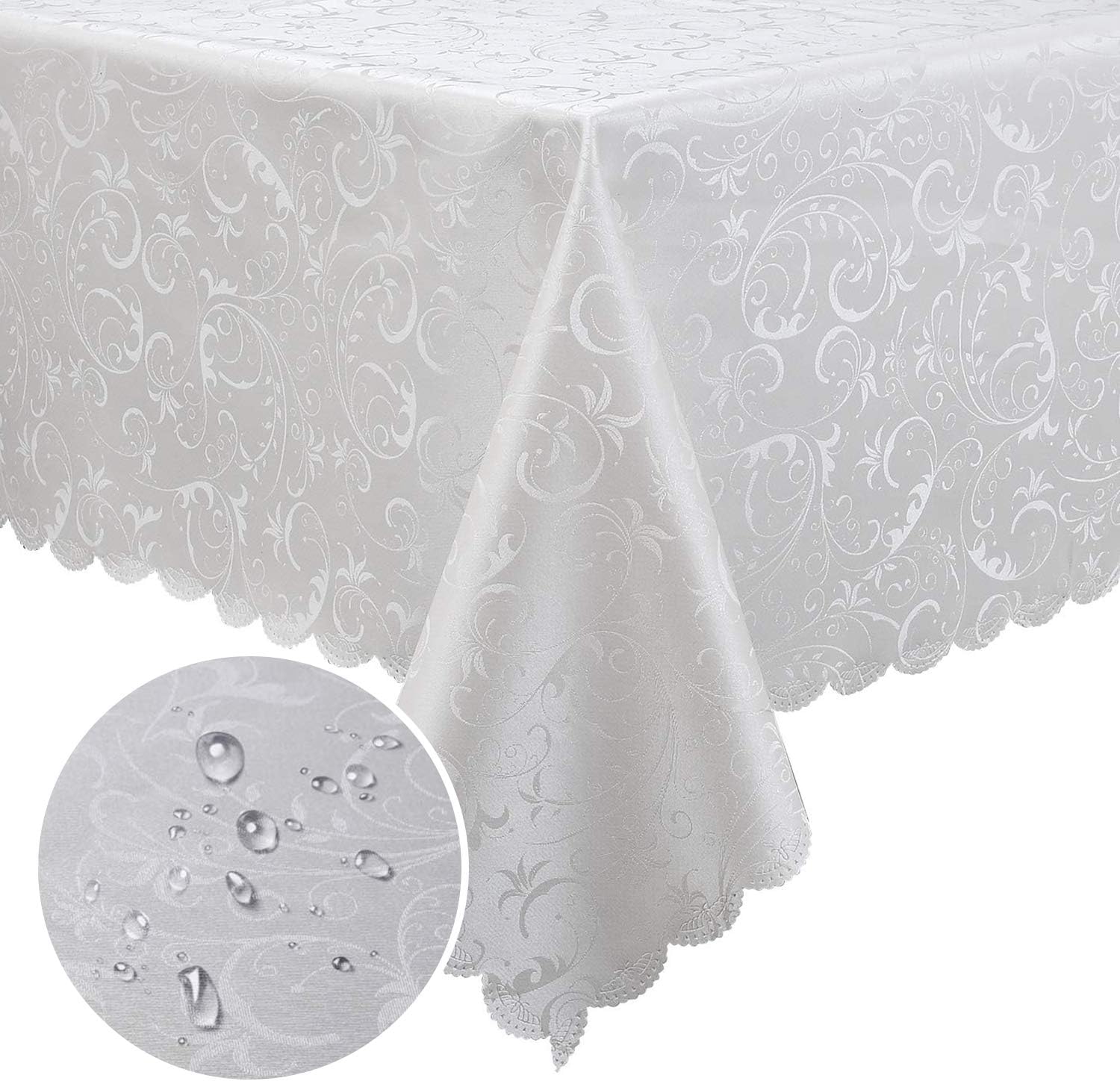 smiry Waterproof Vinyl Tablecloth, Rectangle Heavy Duty