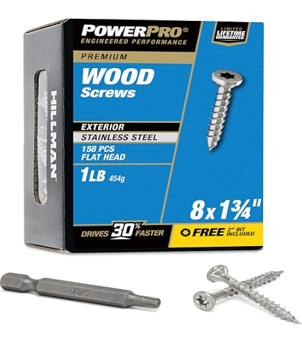 Amazon.com: Power Pro 48619 Wood Screws, #8 x 1-1/4