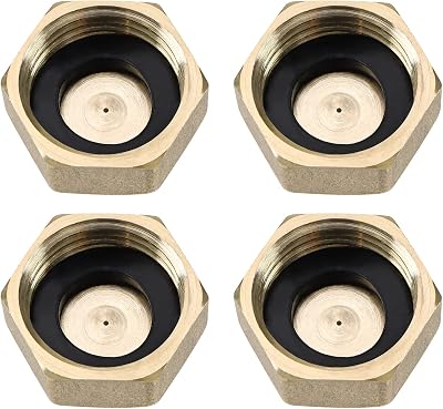 eMagTech 4pcs 1/2" Brass Blanking Hose Cap Nut Rubber Washer Female Pipe