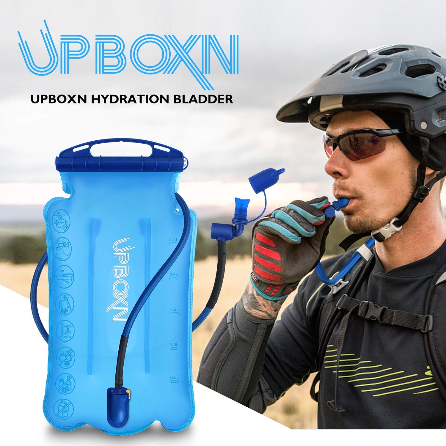 UPBOXN Hydration Bladder 3L Water Reservoir, BPA Free Leak Proof Water Storage Bladder Bag, Taste Free Hydration Pack Replacement for Outdoor Hiking Camping Biking Backpacking : Sports & Outdoors