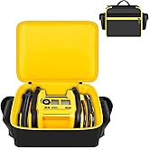 Air Compressor Bag Case Compatible with DEWALT 20V MAX Tire Inflator DCC020IB, Cordless Tools Storage Holder Organizer with Pocket for Battery Pack and Charging Kit -Inner Yellow (Box Only)