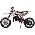 49cc Kids Dirt Bike, Mini Dirt Bike Gas Powered Off-Road Trail Bike, 2-Stroke Mini Motorcycle for Kids and Adults with Front and Rear Disc Brakes, Max Speed 40KM/H (Red)
