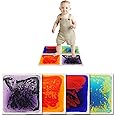 Art3d Baby Sensory Water Mats for Autistic Children (11.8"x11.8" Square, 4 Tiles, Blue-Red,Blue-Yellow,Orange-Red,Purple-Black)