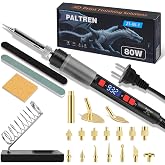 Paltren 21-in-1 3D Printer Smoothing Tool Kit, 80W Soldering Iron | Fast Heating, LED Digital Adjustable Temp, Brass Heat-Set Insert Tips, 3D Print Finishing, Plastic Repair, Filament Welding