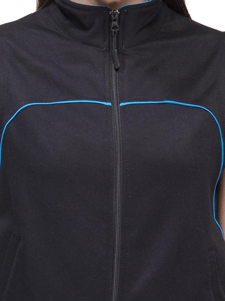 scott women's premium rich cotton sleeveless jacket - black