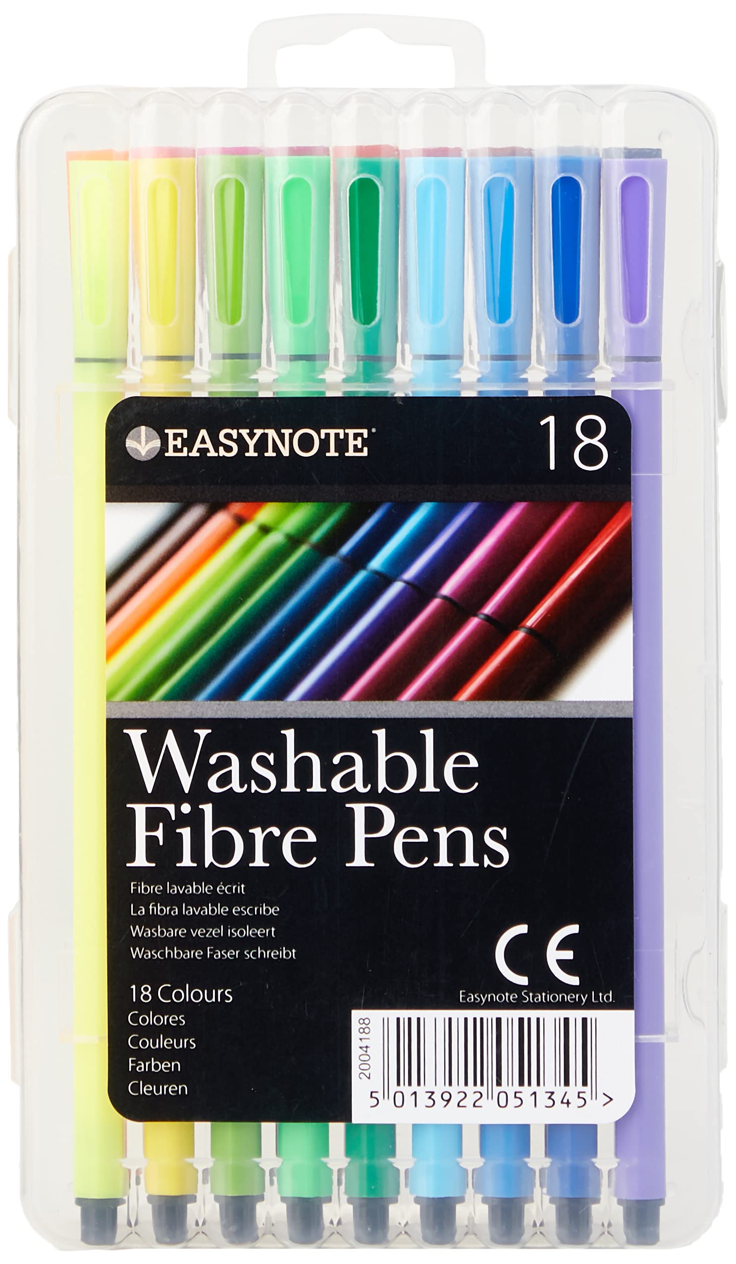 Easynote Washable Fibre Pens (Pack of 18)