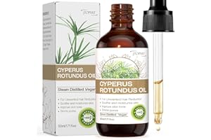 Raw Cyperus Rotundus Oil: 1.71 OZ Hair for Face Body Organic Moisturizer for Men and Women's Smooth Skin Care Suitable for Al