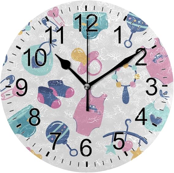 Reloj de pared para cuarto de baño con diseño de juguetes lindos para