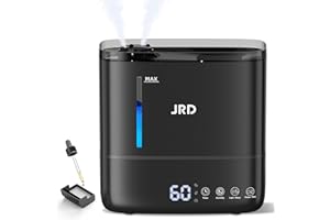 JRD Humidifiers for Bedroom, Ultrasonic Humidifier 4L for Large Room, Cool Mist Top-Fill, 40H Run, 12H Timer, 360° Nozzle, Aroma Diffuser, 7-Color Night Light for Home, Office, Baby, Pets, Plants