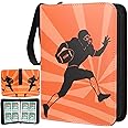 Football Card Binder, 400 Pockets Trading Card Binders for Collectible Cards, PU Sturdy Card Holder with Sleeves Game Collector Albums, Girls Boys Sports Card Case Folder for MTG, TCG, Sports Cards