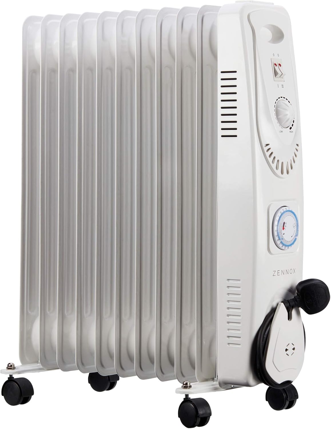 Zennox Oil Filled Radiator 2500W 11Fin Portable Electric Heater 3 Heat